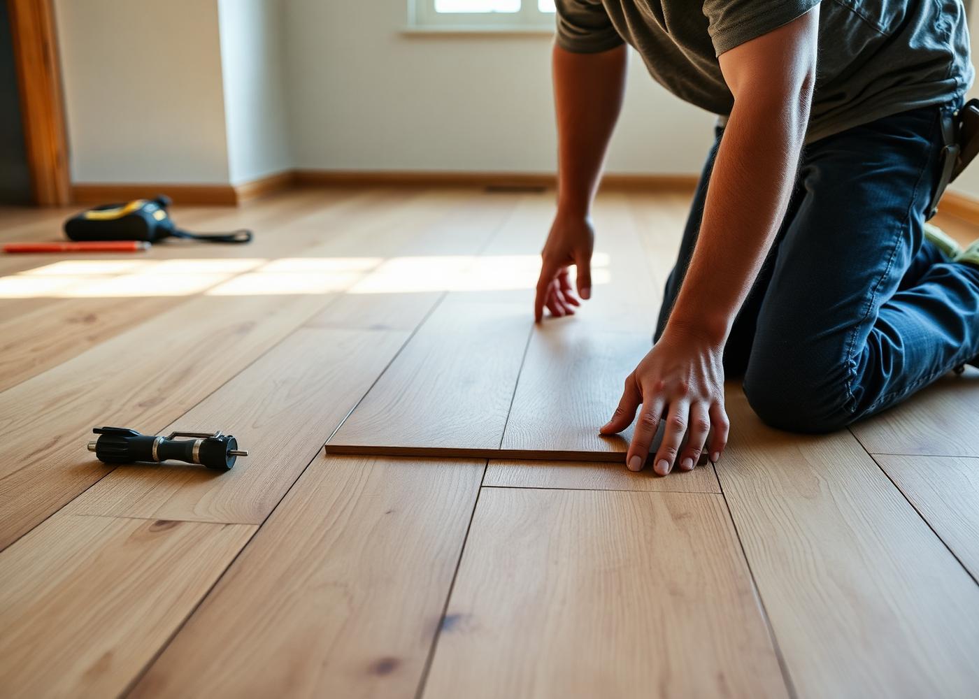 Instalación de tarima de madera en una vivienda